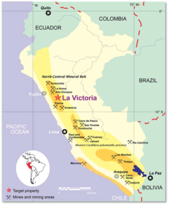 Lage des La Victoria Minenprojektes in Peru (Eloro Resources Ltd.)