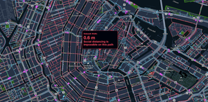Distanzierungskarte des Amsterdamer Zentrums (Bild: tudelft.nl)