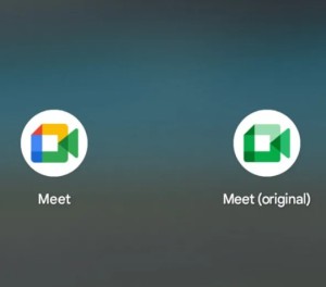 Wechsel: Neues (links) und bisheriges Meet-Logo (Bild: google.com)
