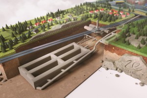 So soll der unterirdische Heißwasserspeicher einmal aussehen (Illustration: vantaanenergia.fi)