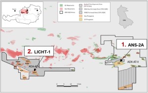 Location of ANS-2A and LICHT-1; ADX Energy Ltd.