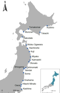 Besonders Tsunami-gefährdete Häfen an Japans Küste (Bild: tohoku.ac.jp/en)