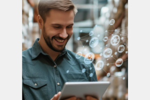 Mensch mit Tablet, Projekt LogiTRAAK